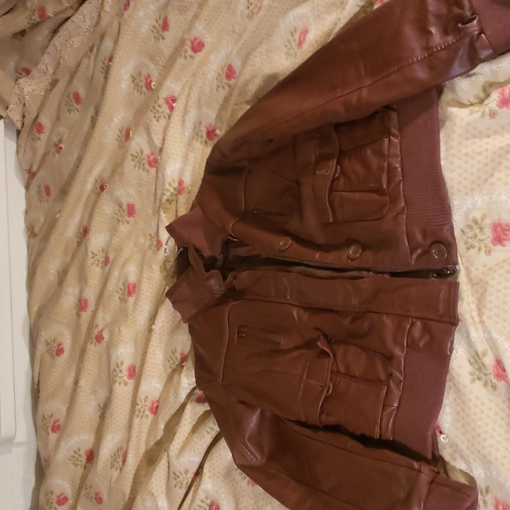 JouJou brown leather jacket XL